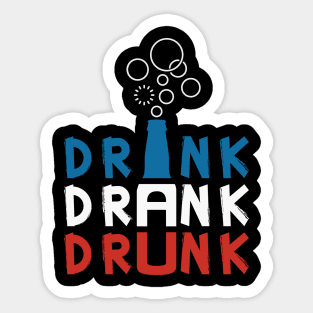 Drink Drank Drunk Drinking with Bubble Sticker